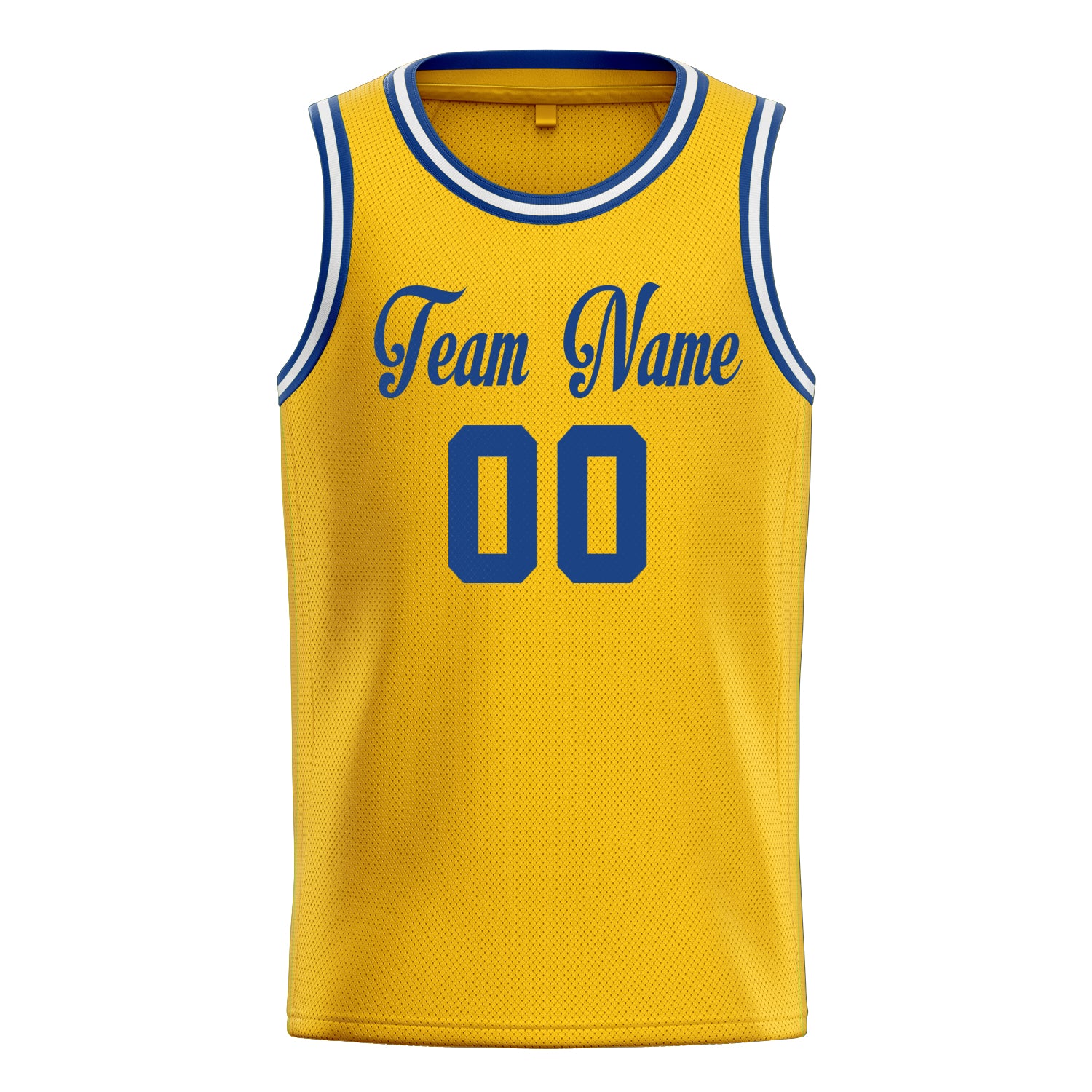 Personalized Gold & Royal Solid Color Basketball Jersey