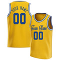 Personalized Gold & Royal Solid Color Basketball Jersey