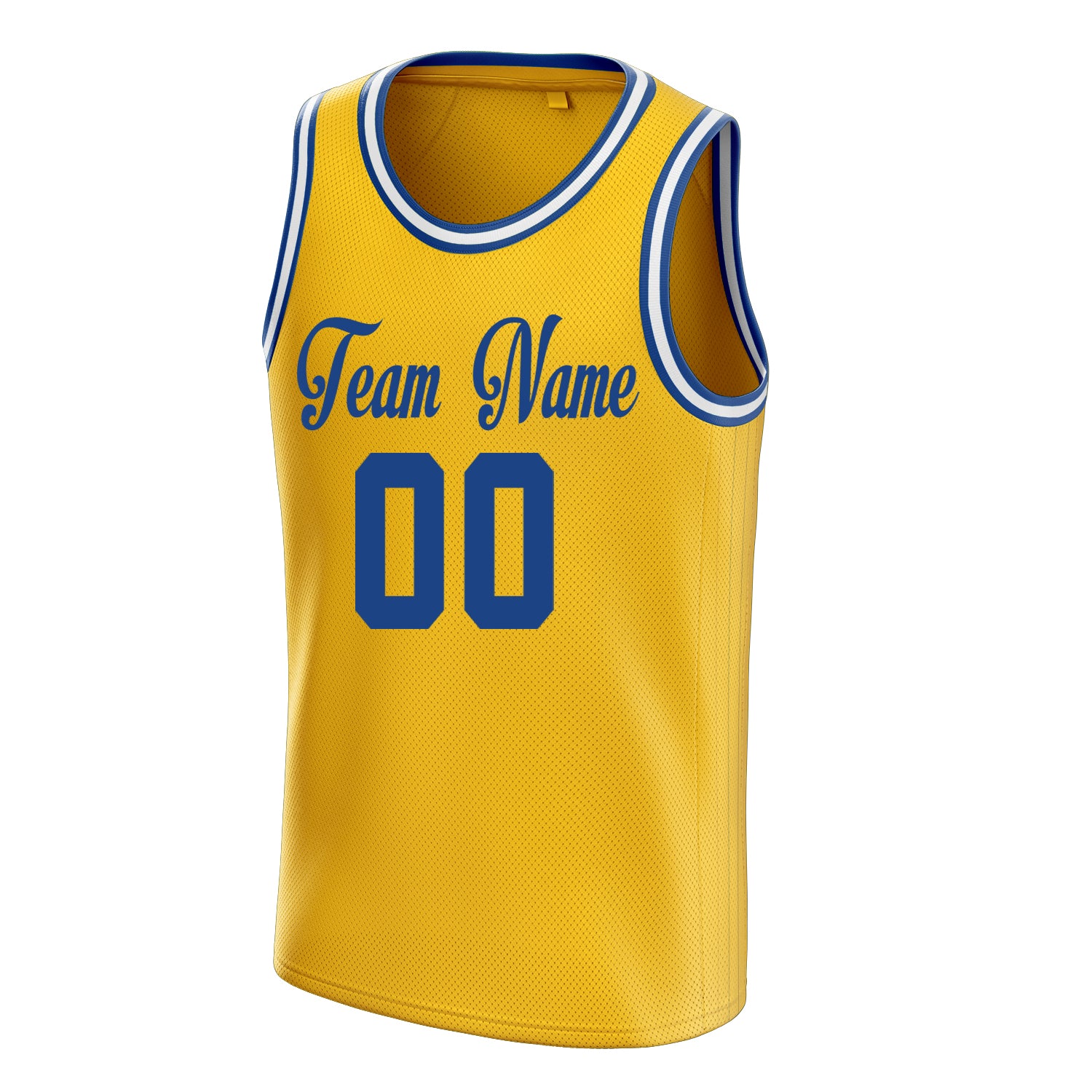 Personalized Gold & Royal Solid Color Basketball Jersey