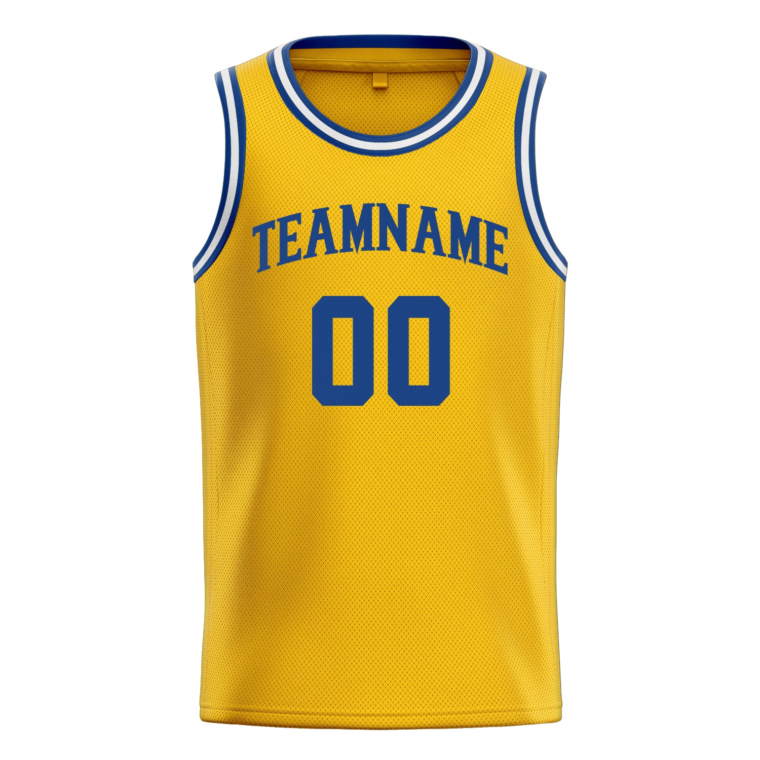 Personalized Gold & Royal Solid Color Basketball Jersey