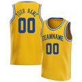 Personalized Gold & Royal Solid Color Basketball Jersey