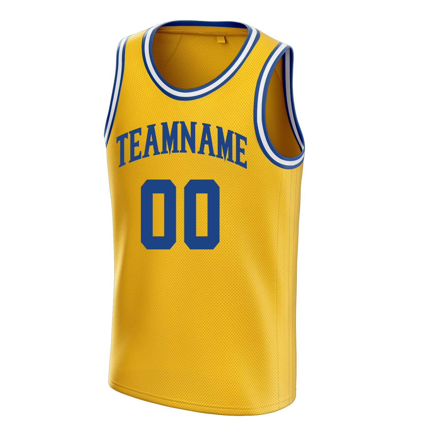 Personalized Gold & Royal Solid Color Basketball Jersey
