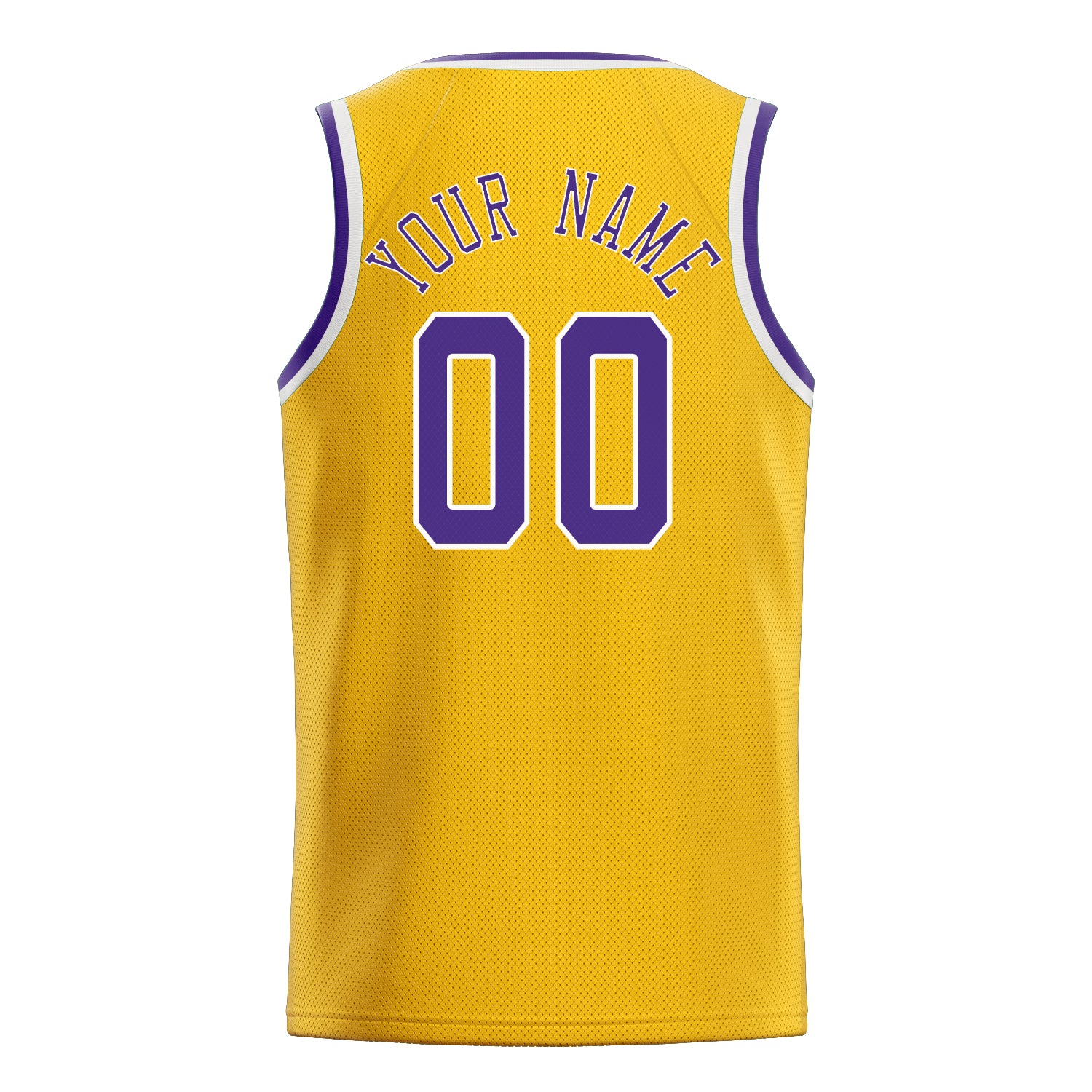 Personalized Gold & Purple Solid Color Basketball Jersey