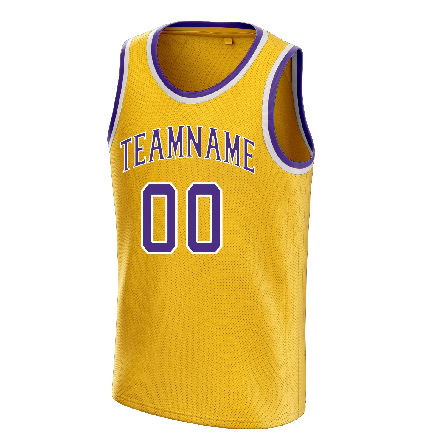 Personalized Gold & Purple Solid Color Basketball Jersey
