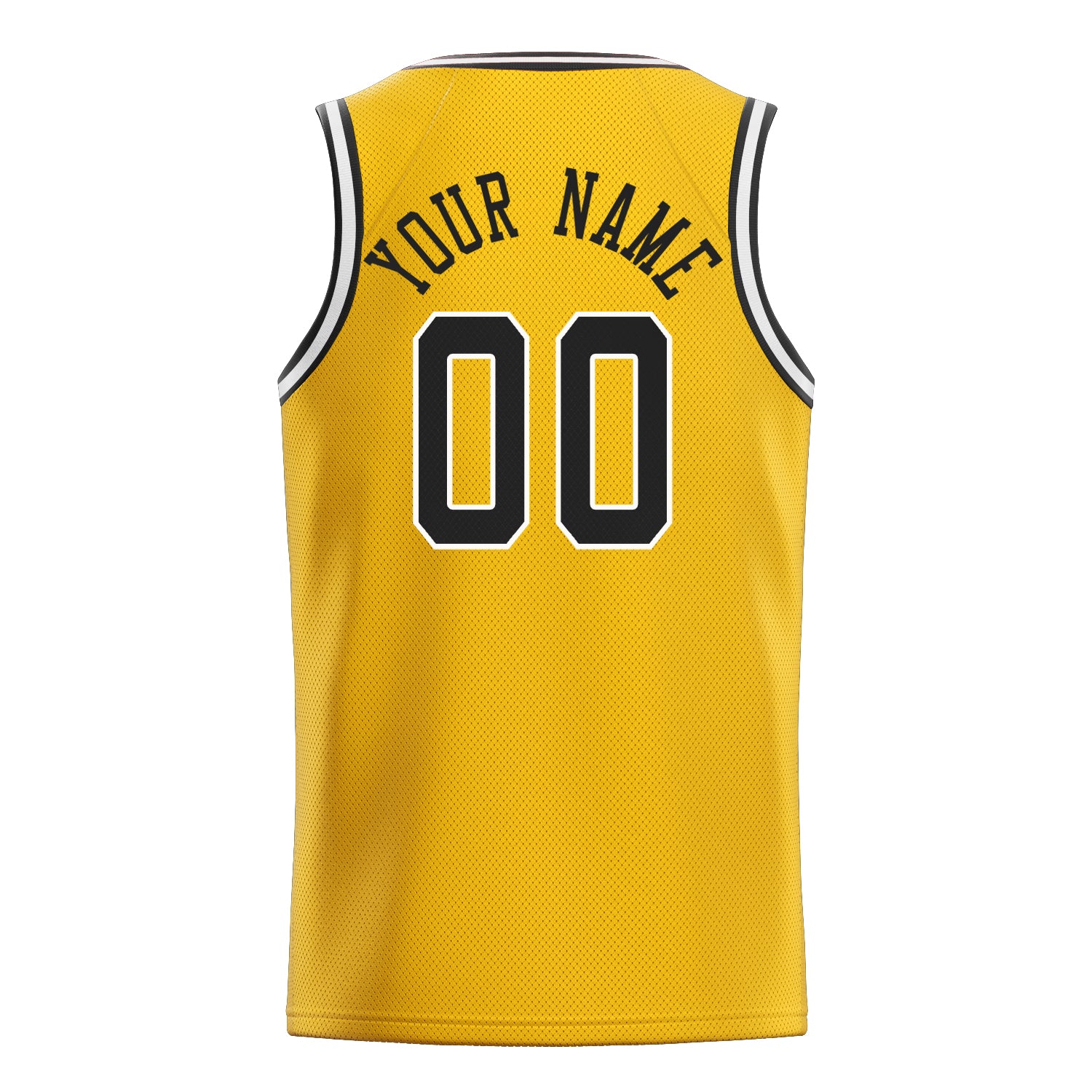 Personalized Gold & Black Solid Color Basketball Jersey