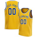 Personalized Gold & Royal Solid Color Basketball Jersey