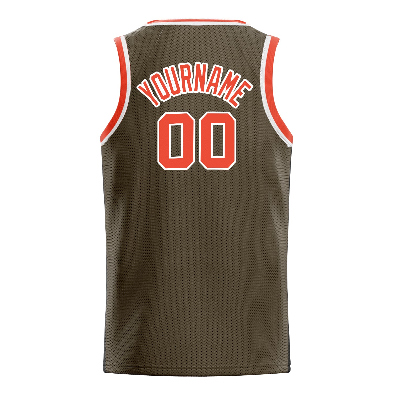 Personalized Olive & Orange Solid Color Basketball Jersey