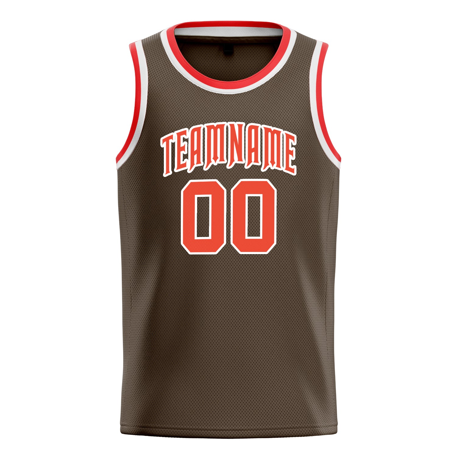 Personalized Olive & Orange Solid Color Basketball Jersey