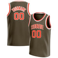 Personalized Olive & Orange Solid Color Basketball Jersey