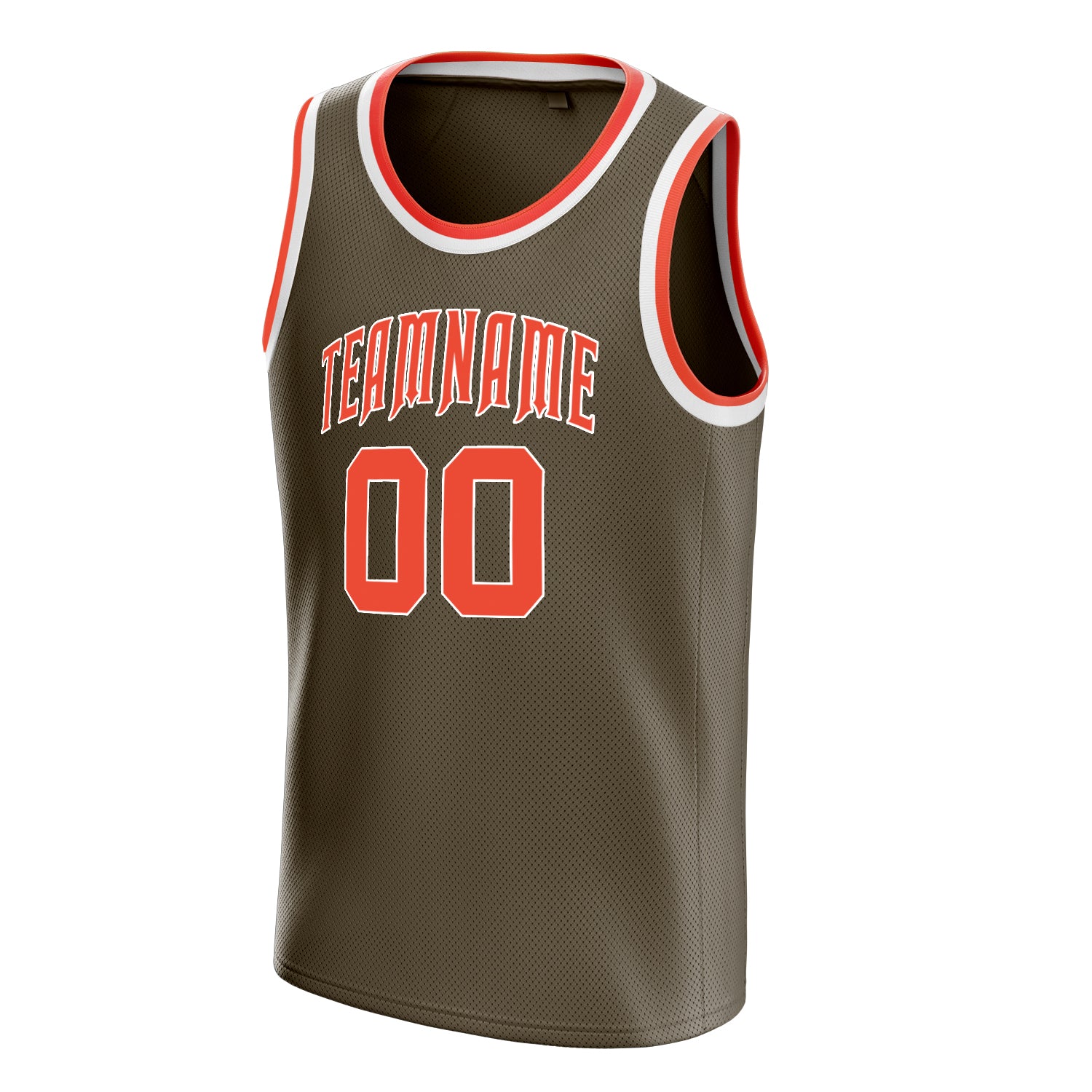 Personalized Olive & Orange Solid Color Basketball Jersey