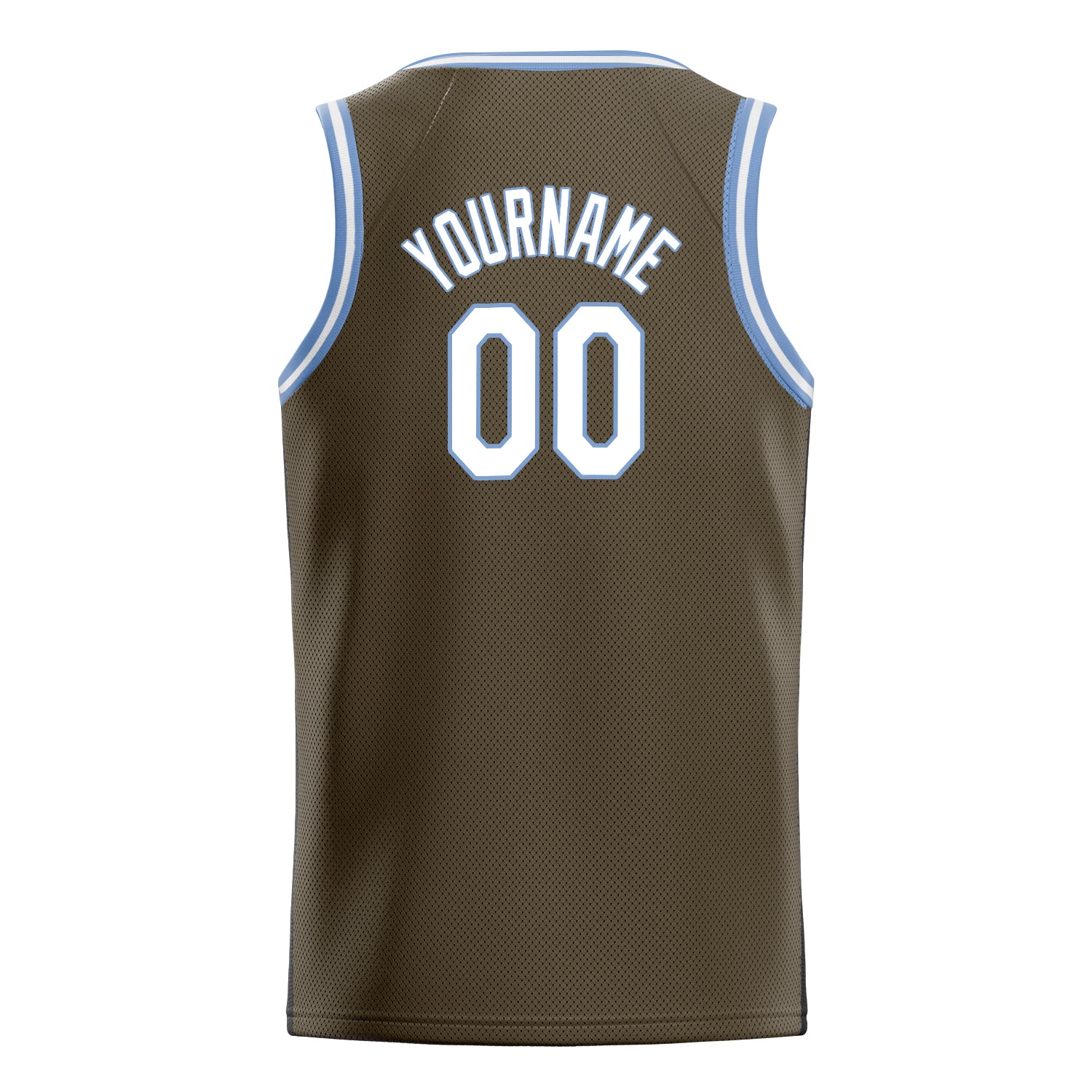Personalized Olive & White Solid Color Basketball Jersey