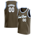Personalized Olive & White Solid Color Basketball Jersey