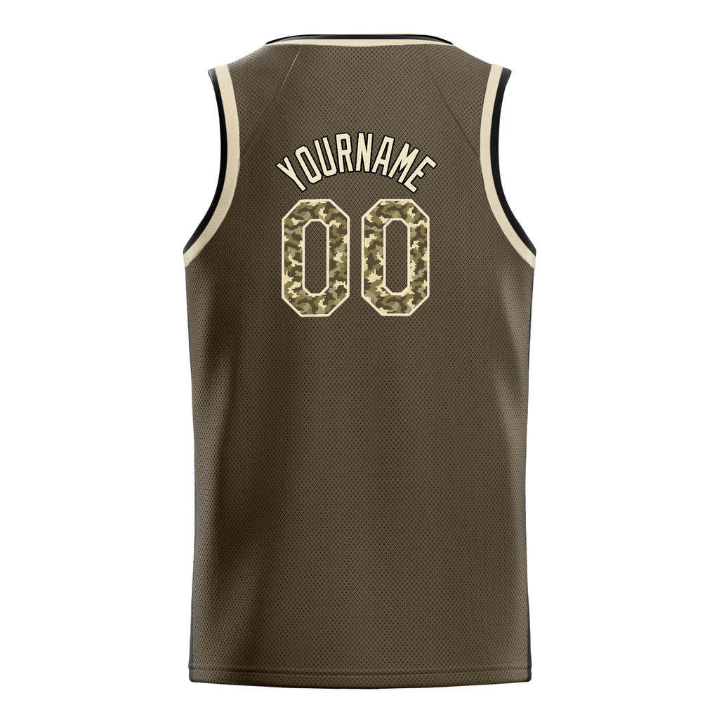 Personalized Olive & Camo Solid Color Basketball Jersey