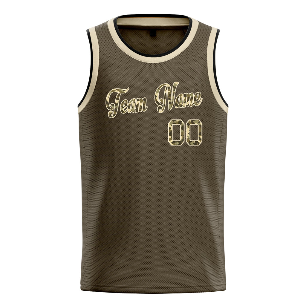 Personalized Olive & Camo Solid Color Basketball Jersey