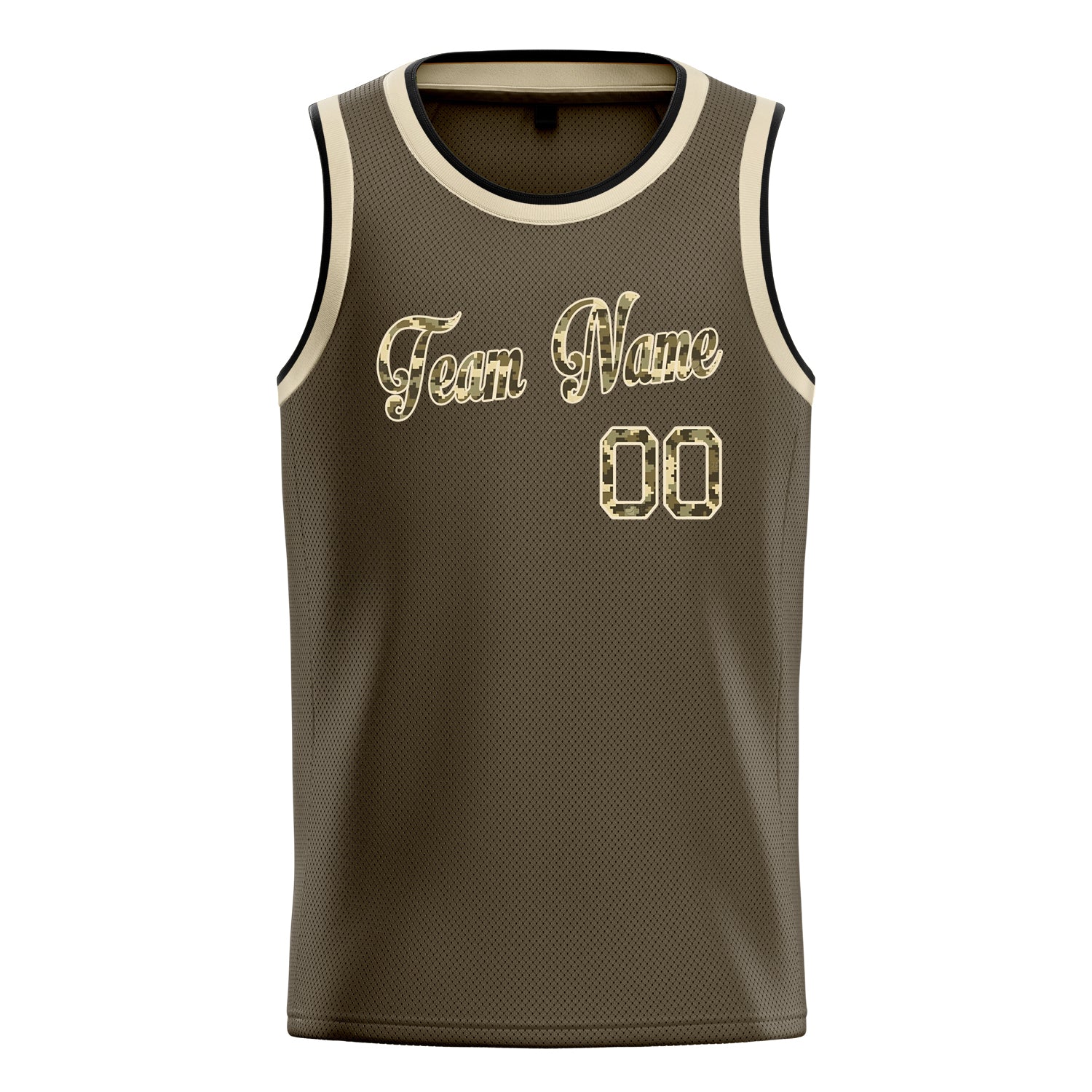 Personalized Olive & Camo Solid Color Basketball Jersey