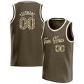 Personalized Olive & Camo Solid Color Basketball Jersey