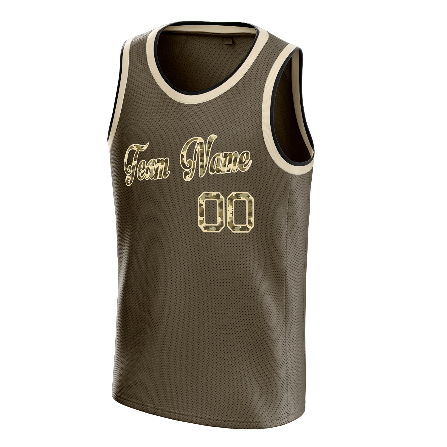 Personalized Olive & Camo Solid Color Basketball Jersey