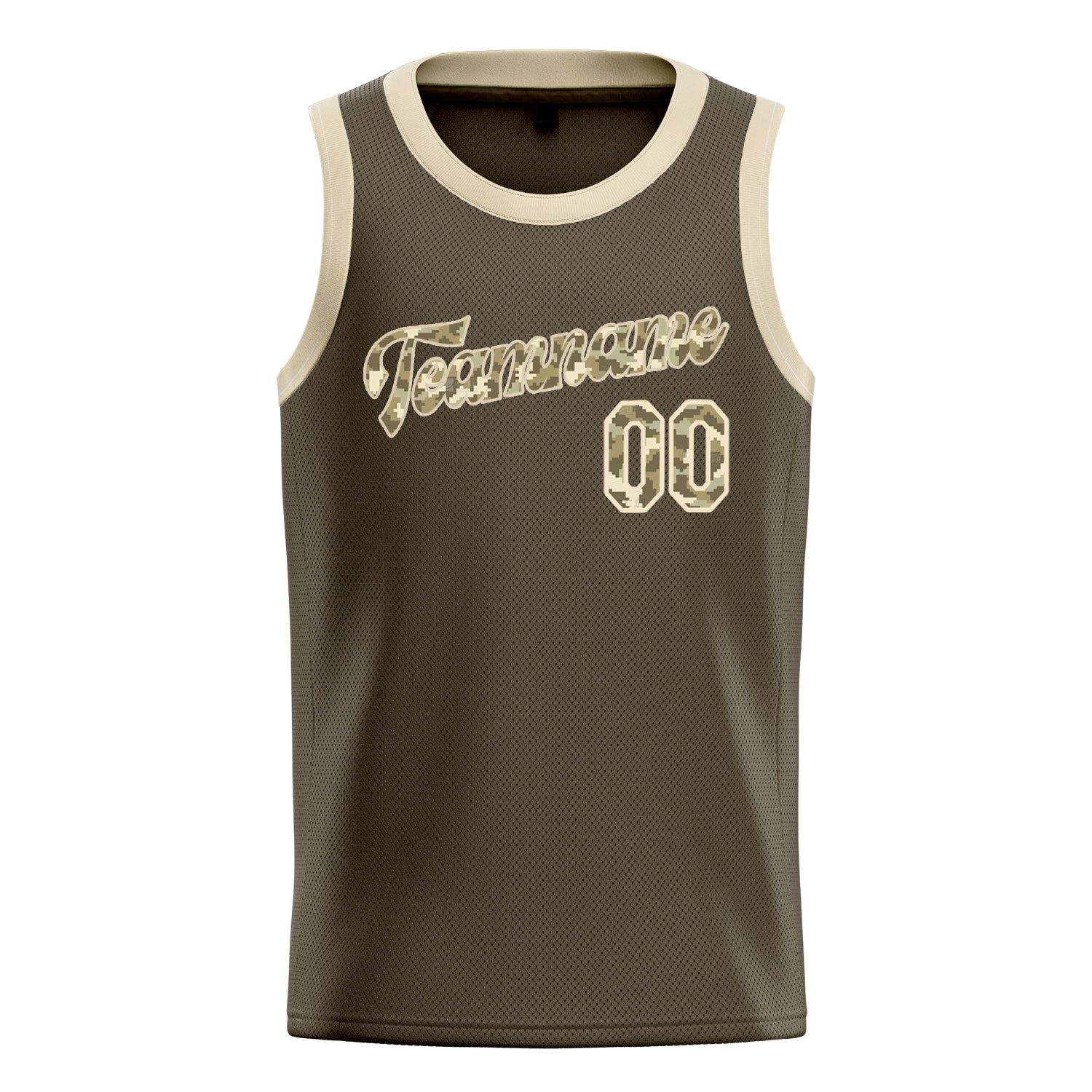 Personalized Olive & Camo Solid Color Basketball Jersey