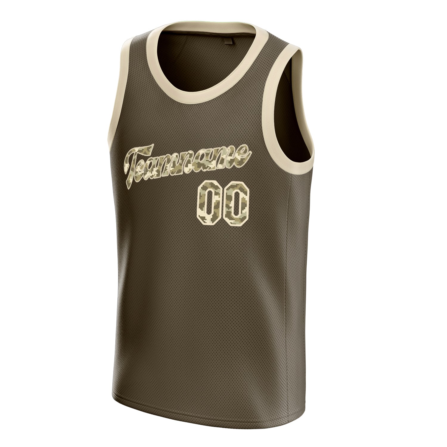Personalized Olive & Camo Solid Color Basketball Jersey