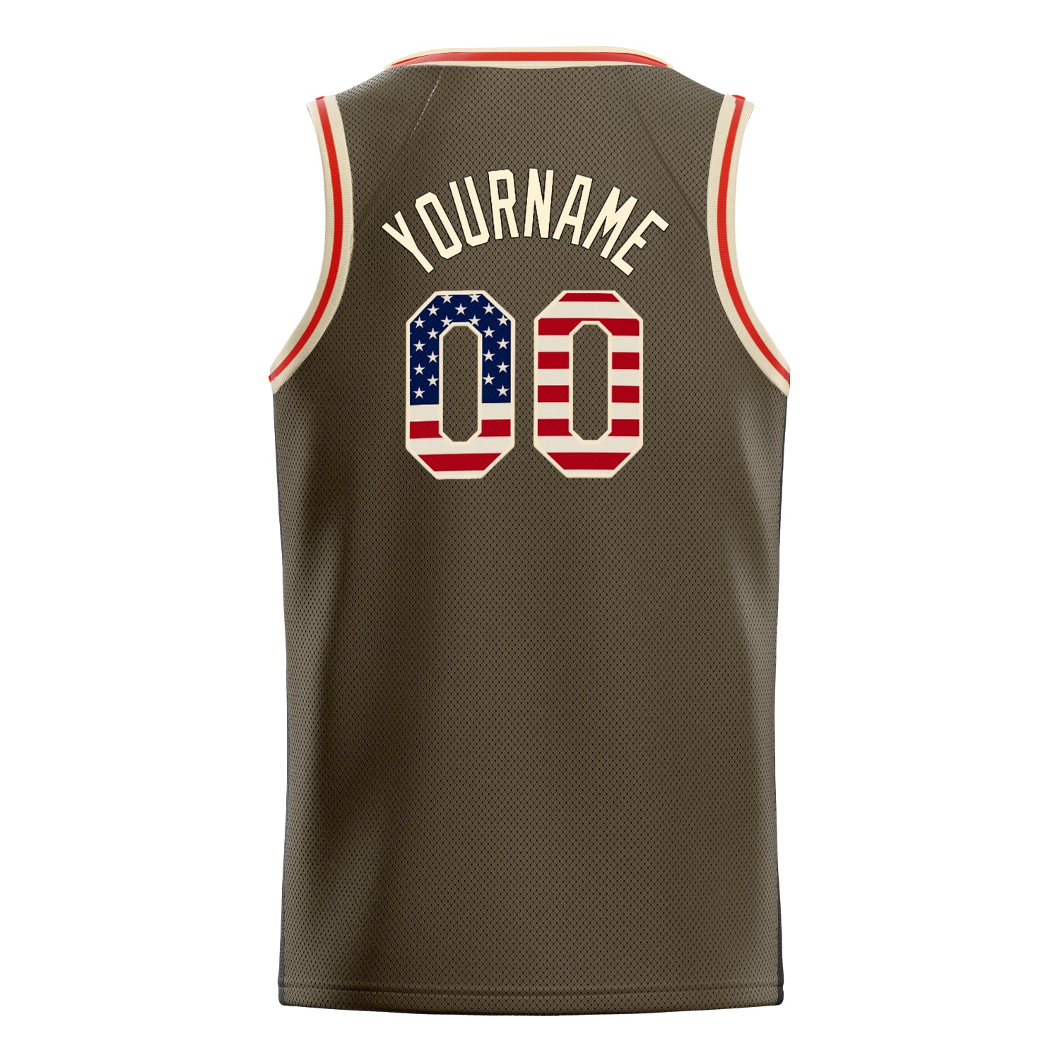 Personalized Olive & Cream Solid Color Basketball Jersey