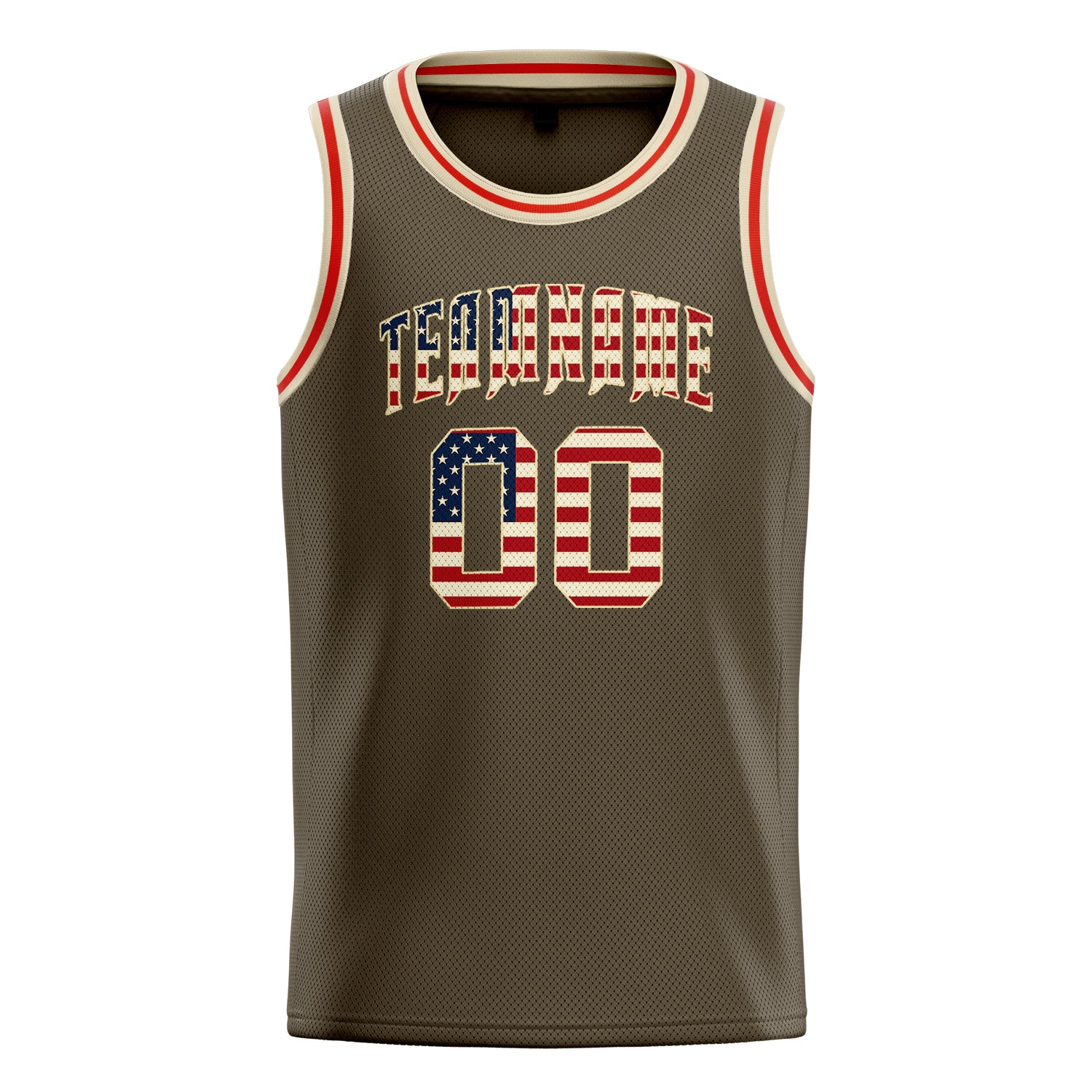 Personalized Olive & Cream Solid Color Basketball Jersey