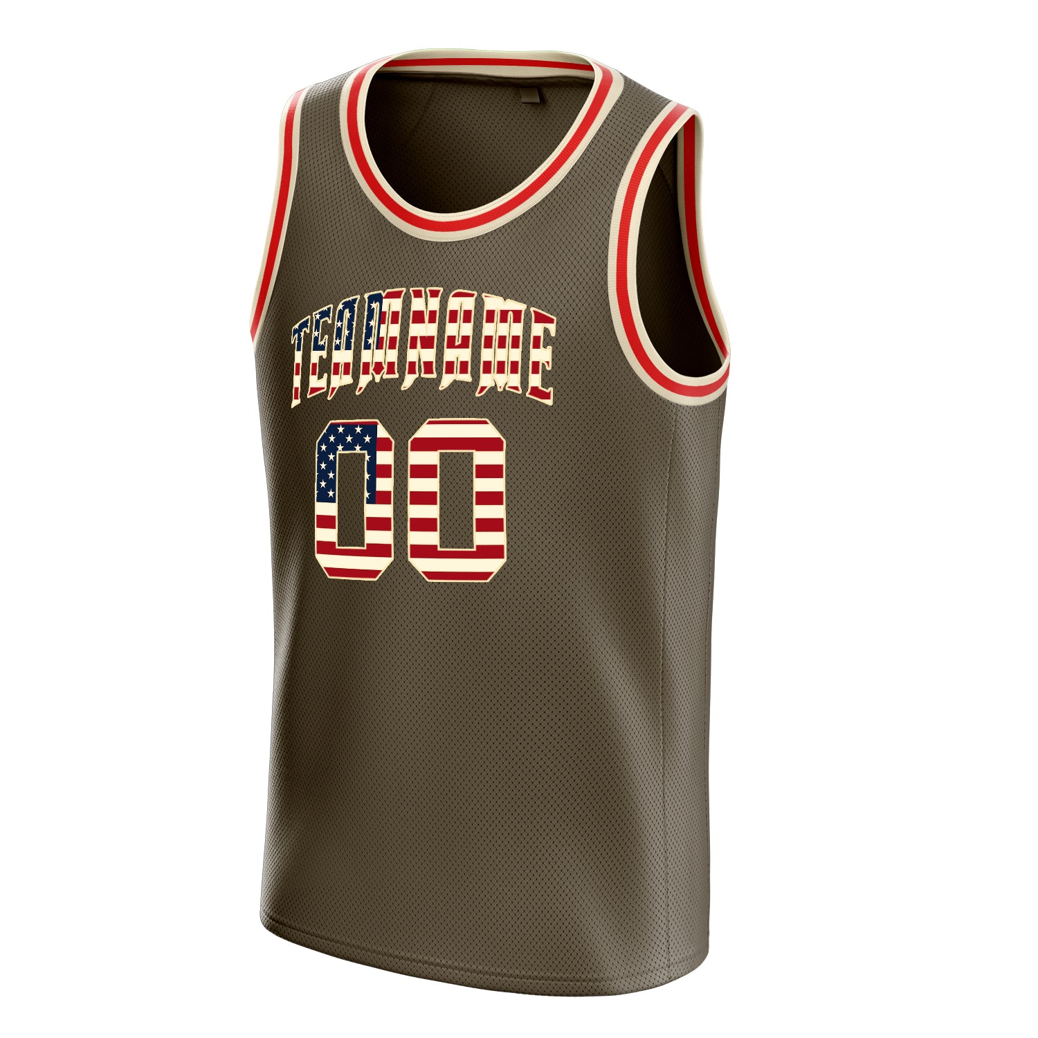Personalized Olive & Cream Solid Color Basketball Jersey