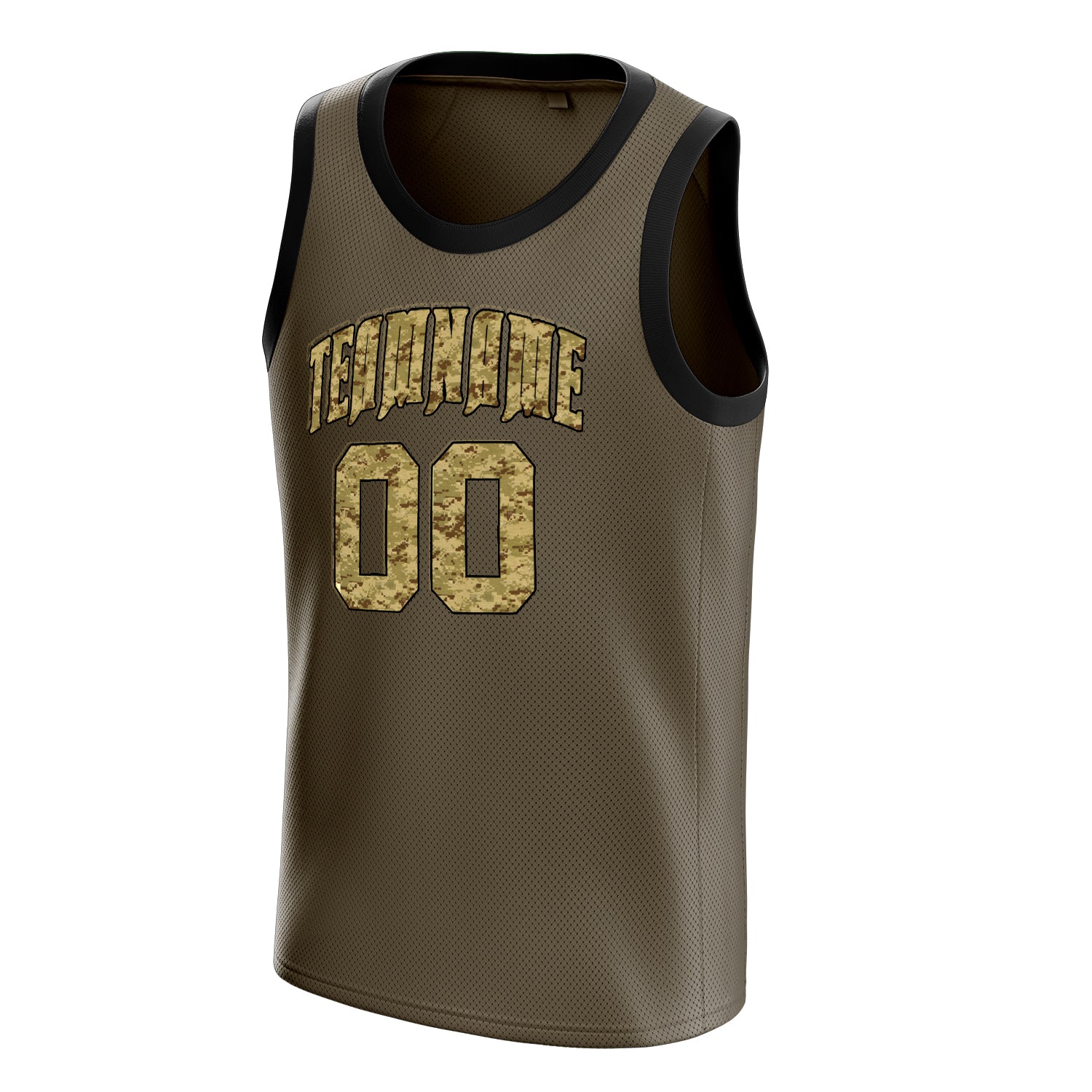 Personalized Olive & Camo Solid Color Basketball Jersey
