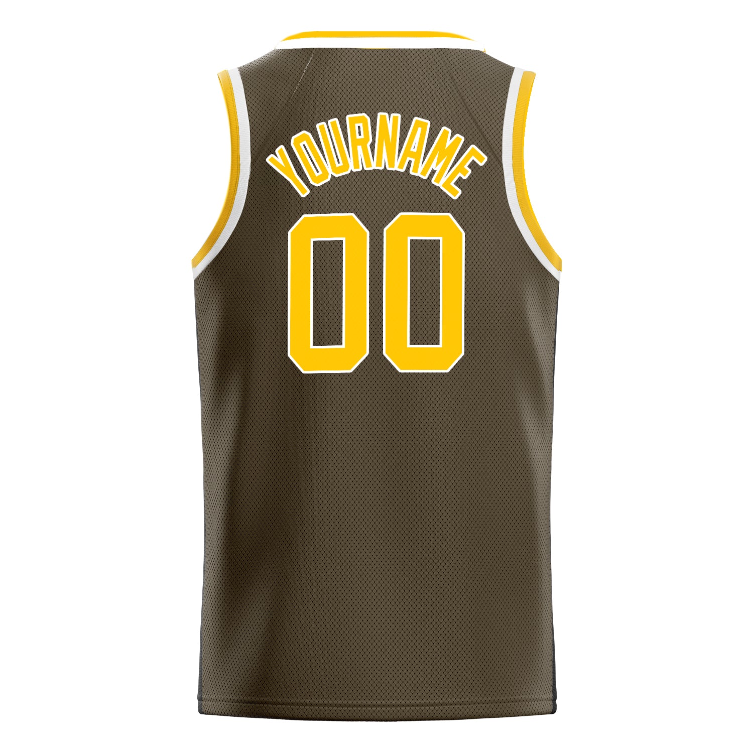Personalized Olive & Gold Solid Color Basketball Jersey