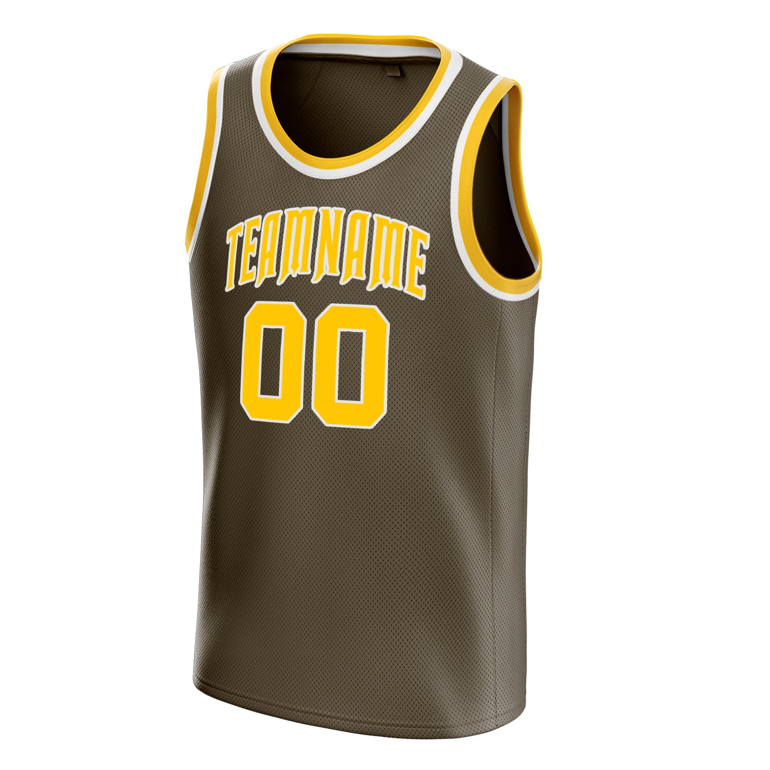 Personalized Olive & Gold Solid Color Basketball Jersey