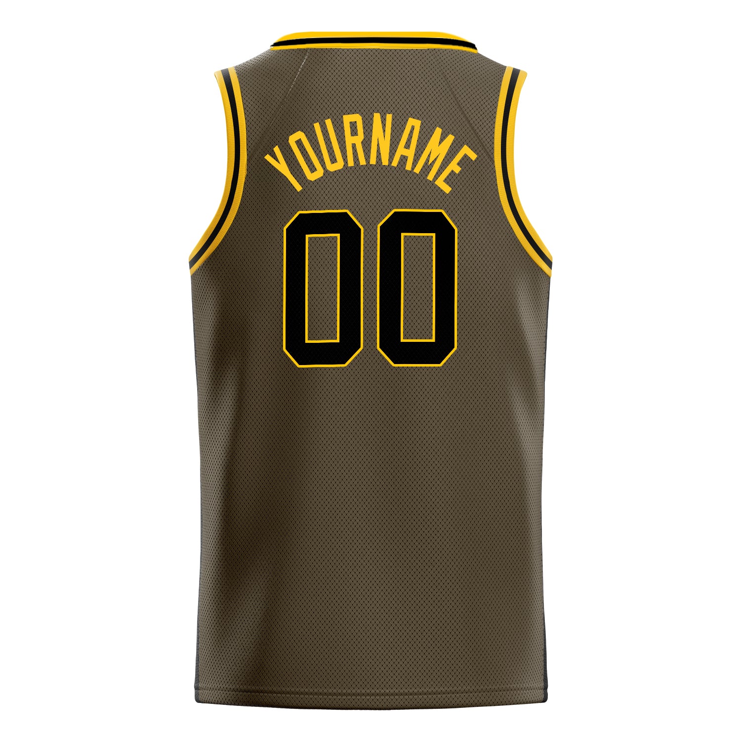 Personalized Olive & Black Solid Color Basketball Jersey