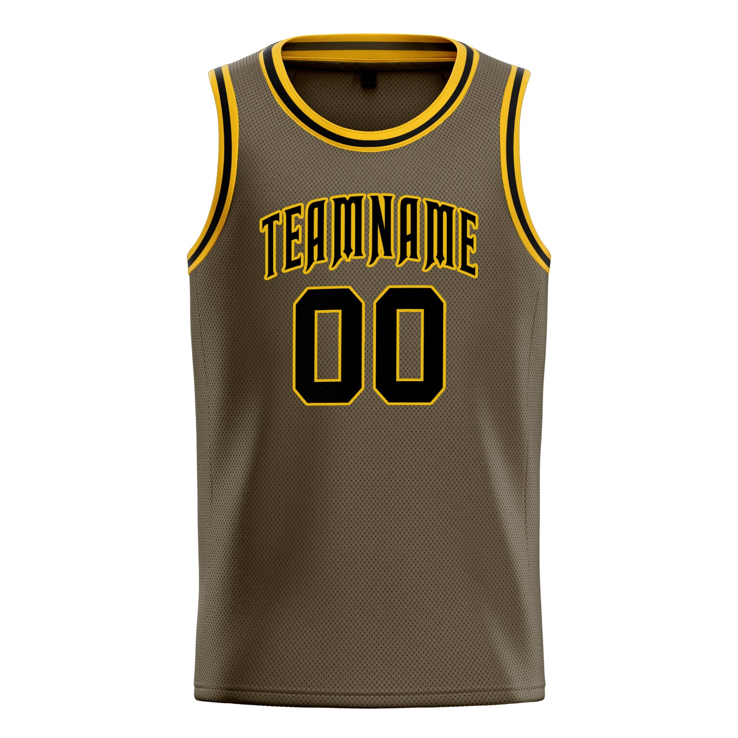 Personalized Olive & Black Solid Color Basketball Jersey