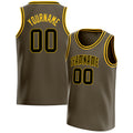 Personalized Olive & Black Solid Color Basketball Jersey