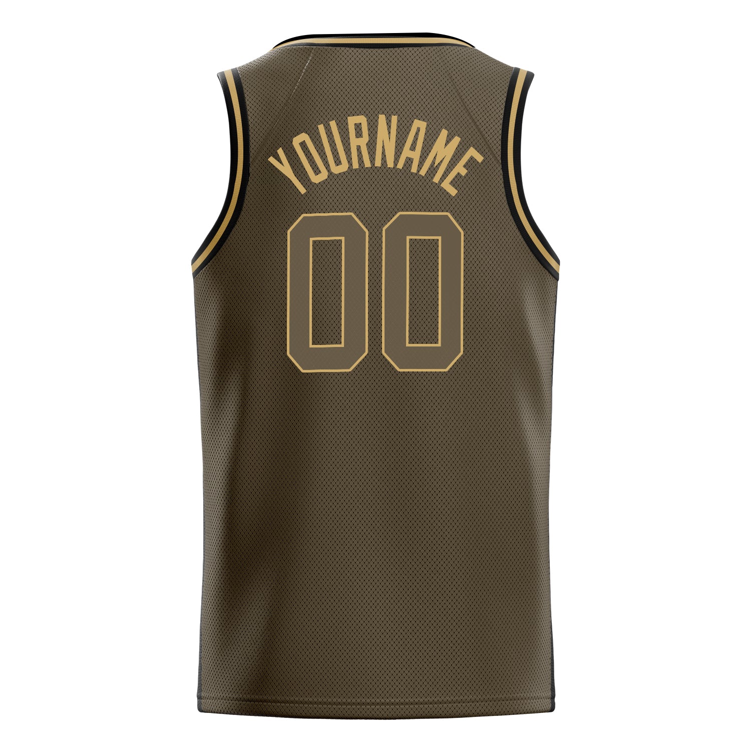 Personalized Olive & Old Gold Solid Color Basketball Jersey