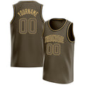 Personalized Olive & Old Gold Solid Color Basketball Jersey