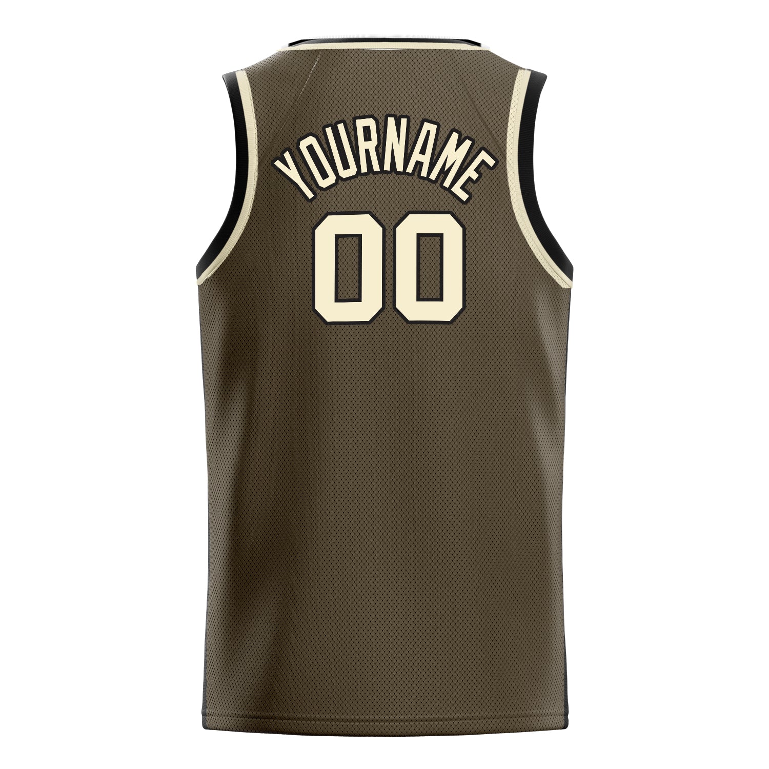 Personalized Olive & Cream Solid Color Basketball Jersey