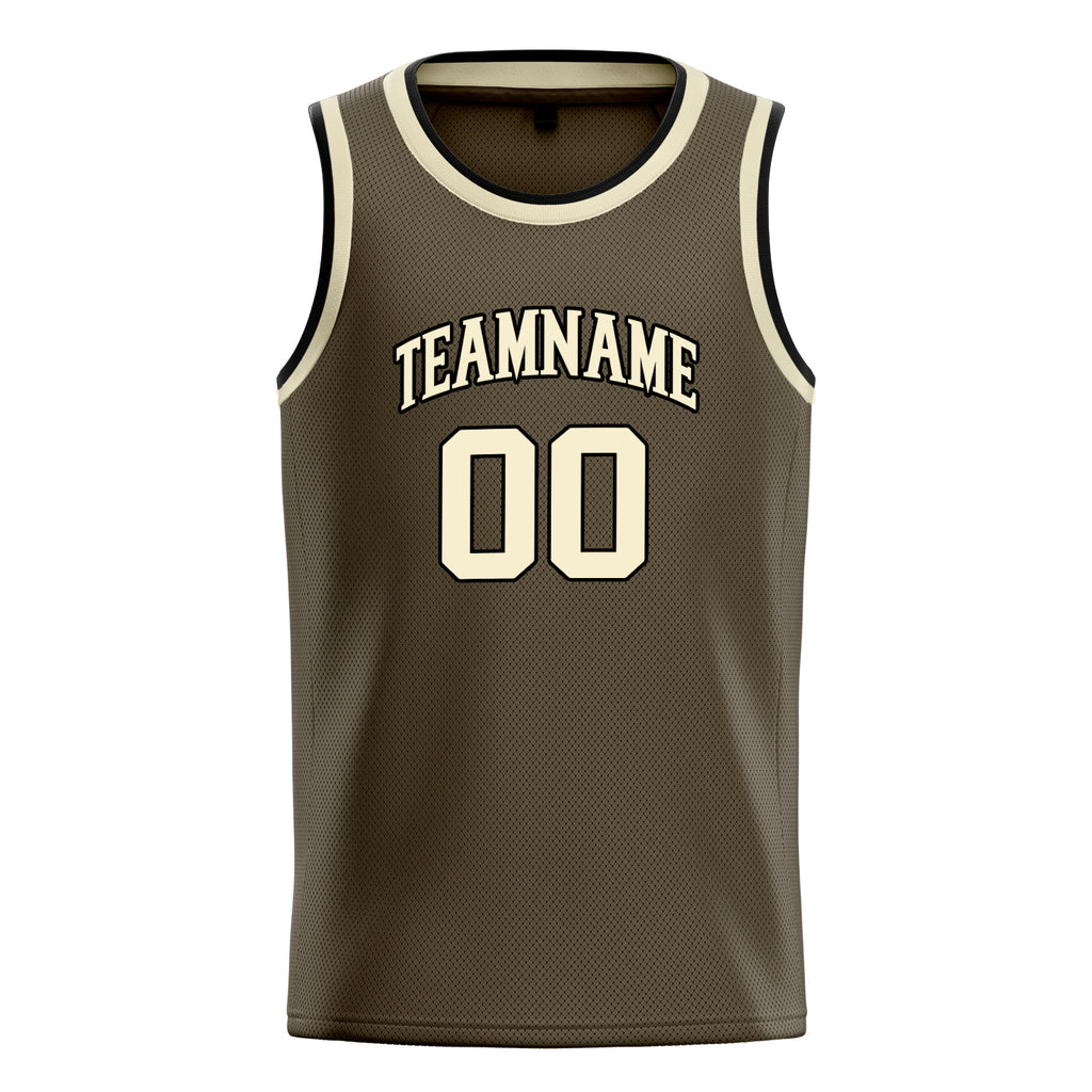 Personalized Olive & Cream Solid Color Basketball Jersey