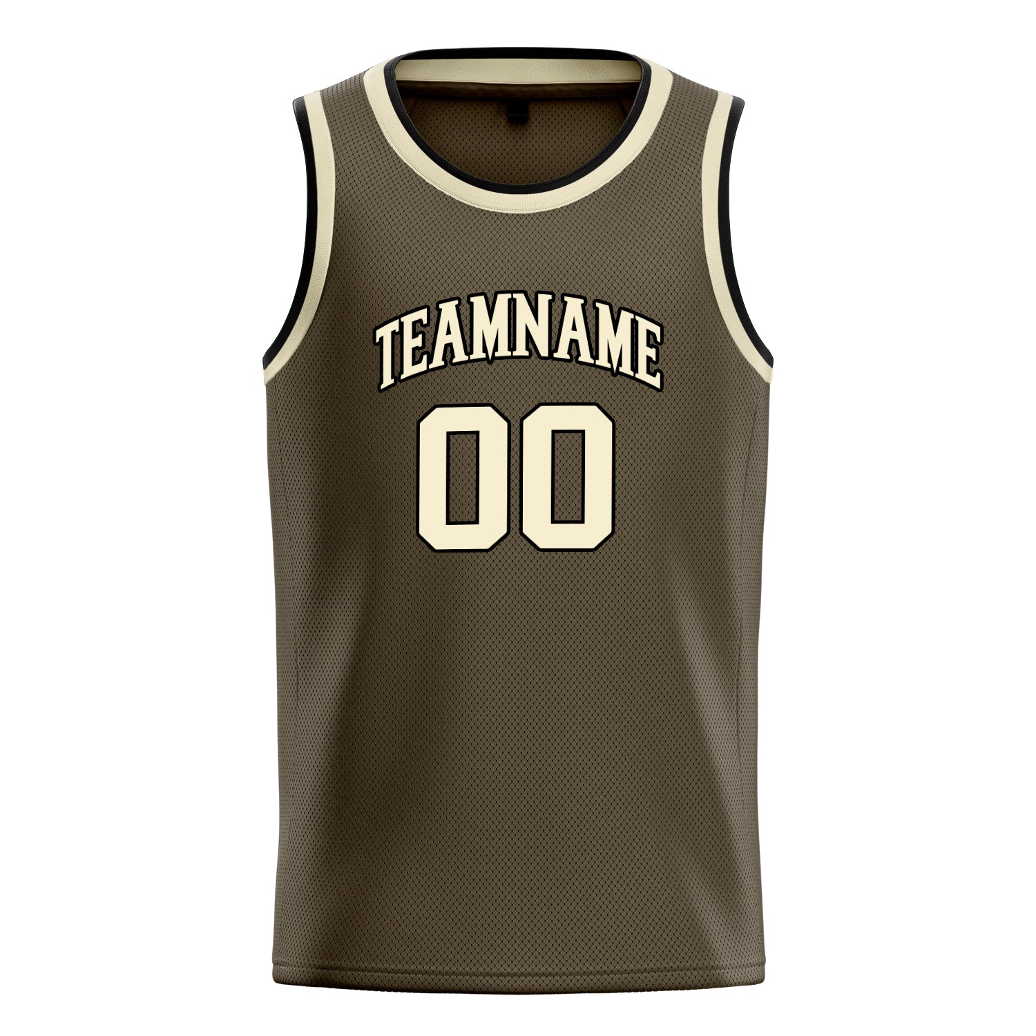 Personalized Olive & Cream Solid Color Basketball Jersey