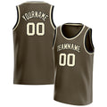 Personalized Olive & Cream Solid Color Basketball Jersey