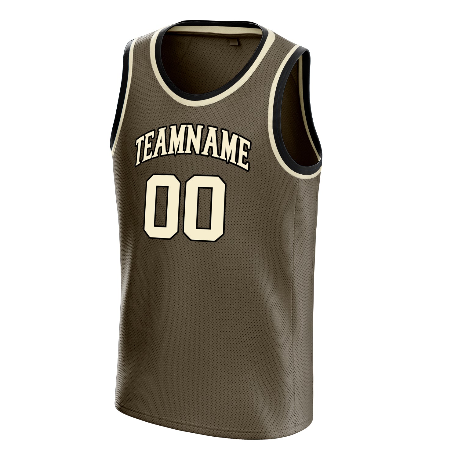 Personalized Olive & Cream Solid Color Basketball Jersey
