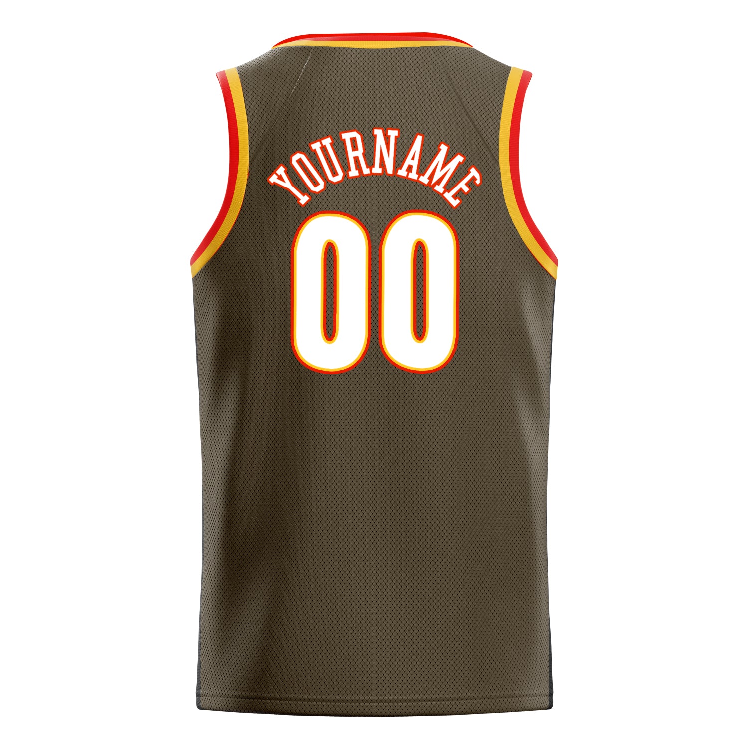 Personalized Olive & White Solid Color Basketball Jersey