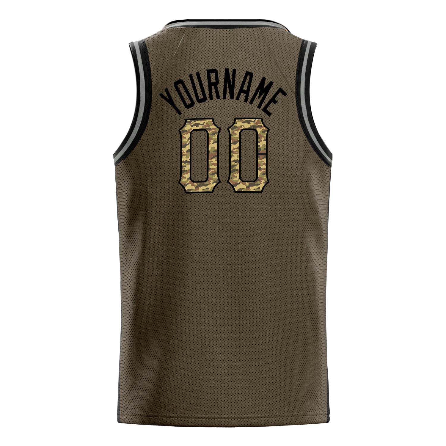 Personalized Olive & Camo Solid Color Basketball Jersey