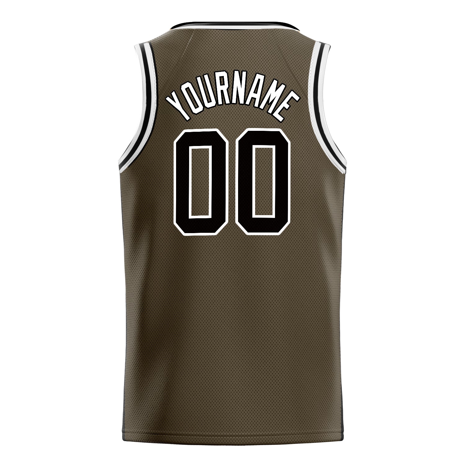 Personalized Olive & Black Solid Color Basketball Jersey