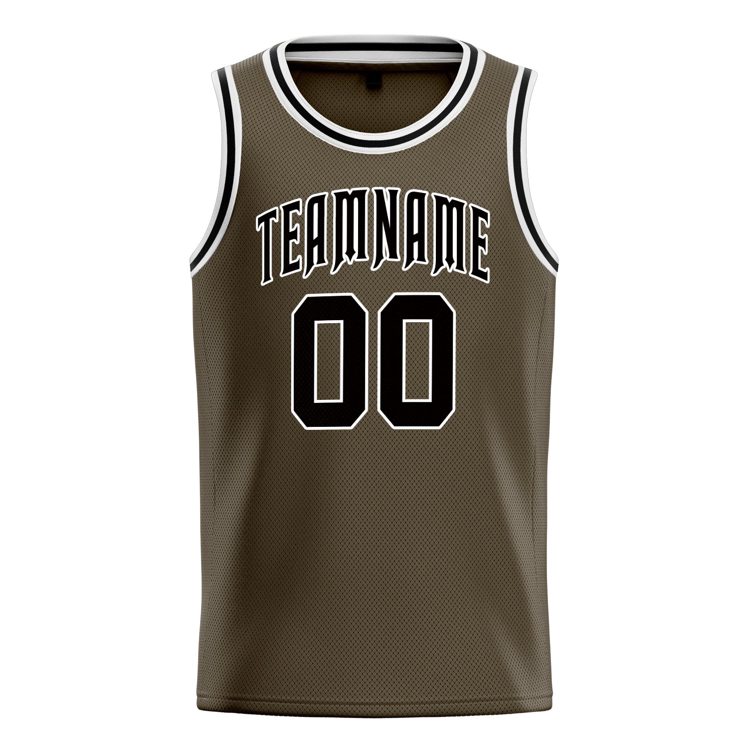 Personalized Olive & Black Solid Color Basketball Jersey