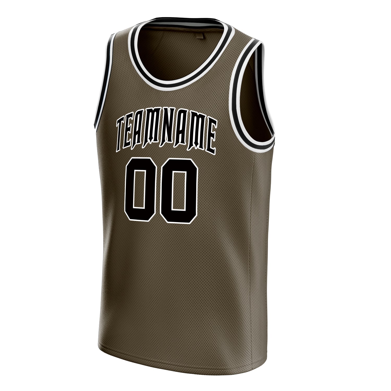 Personalized Olive & Black Solid Color Basketball Jersey