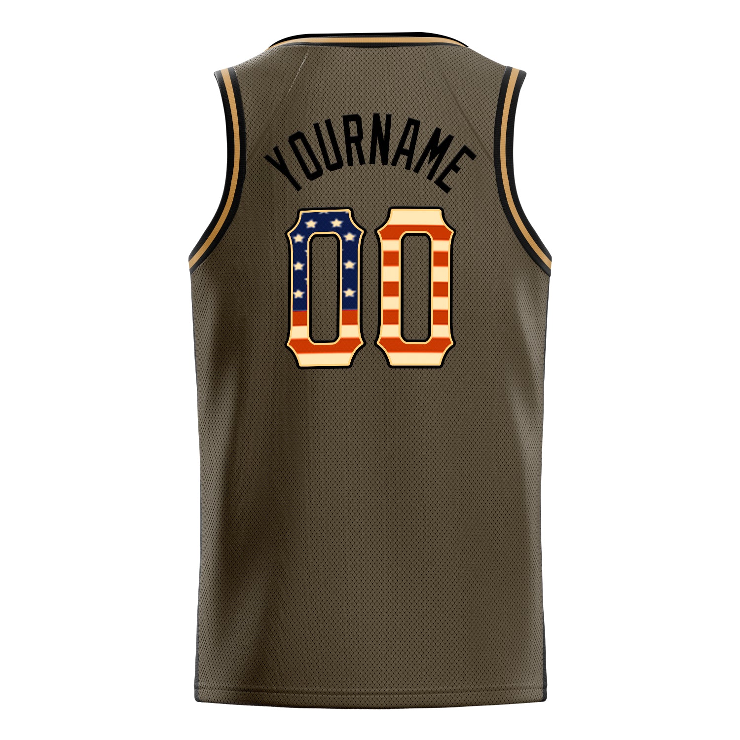 Personalized Olive & Black Solid Color Basketball Jersey