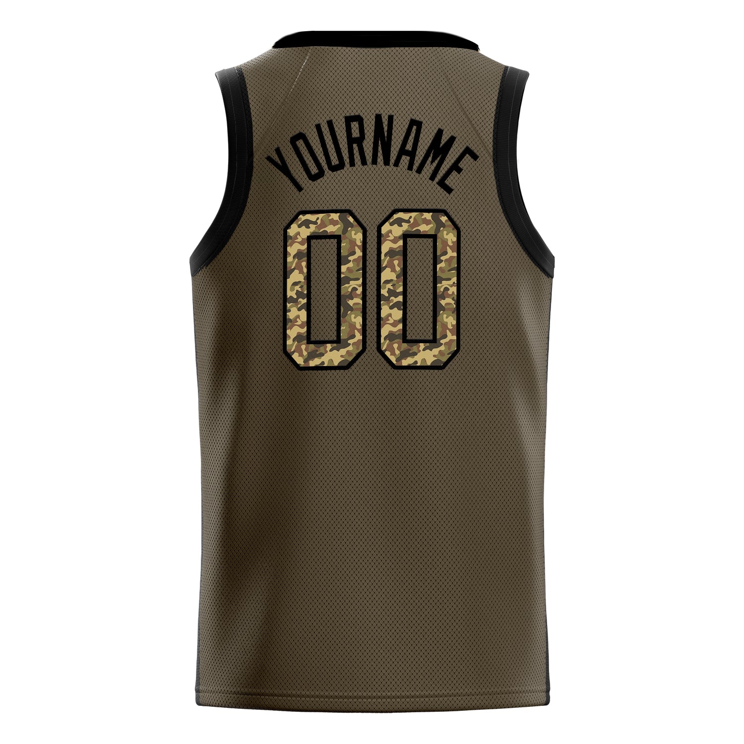 Personalized Olive & Camo Solid Color Basketball Jersey