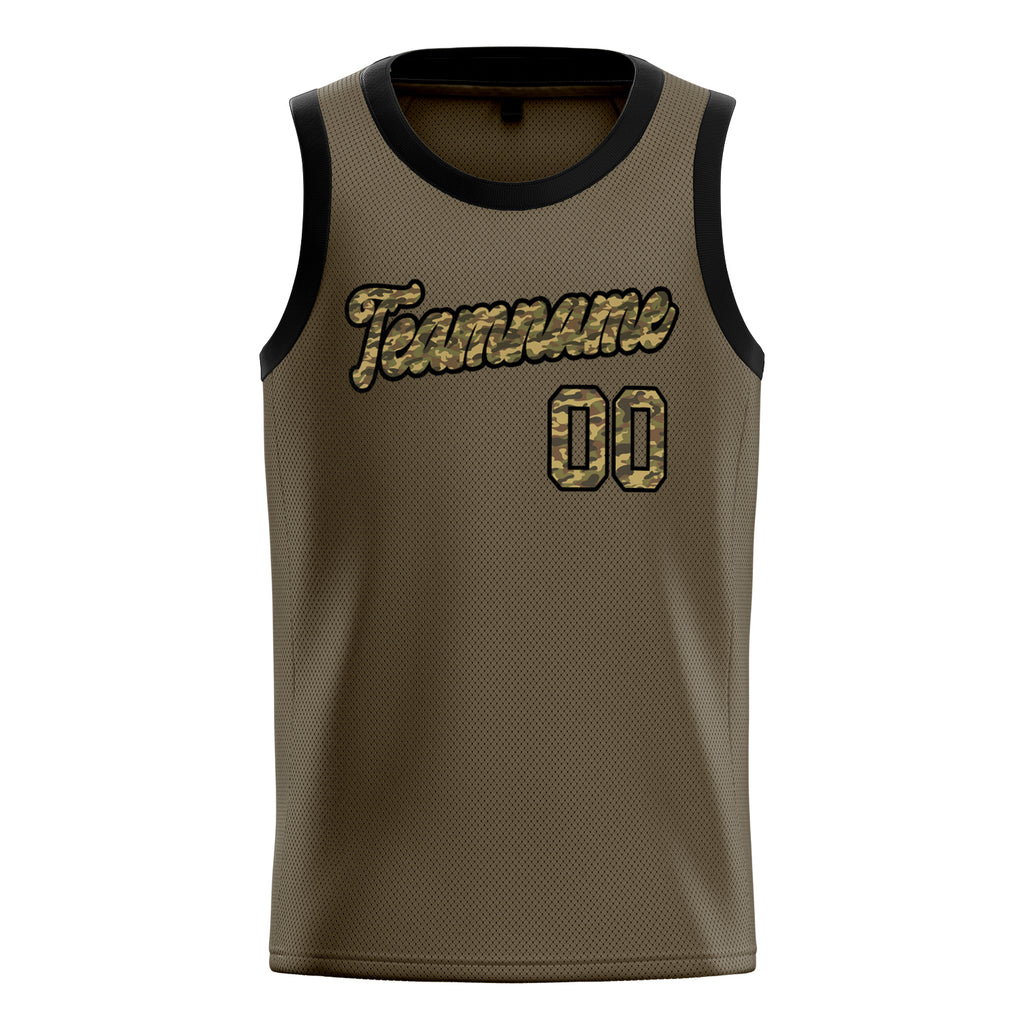 Personalized Olive & Camo Solid Color Basketball Jersey
