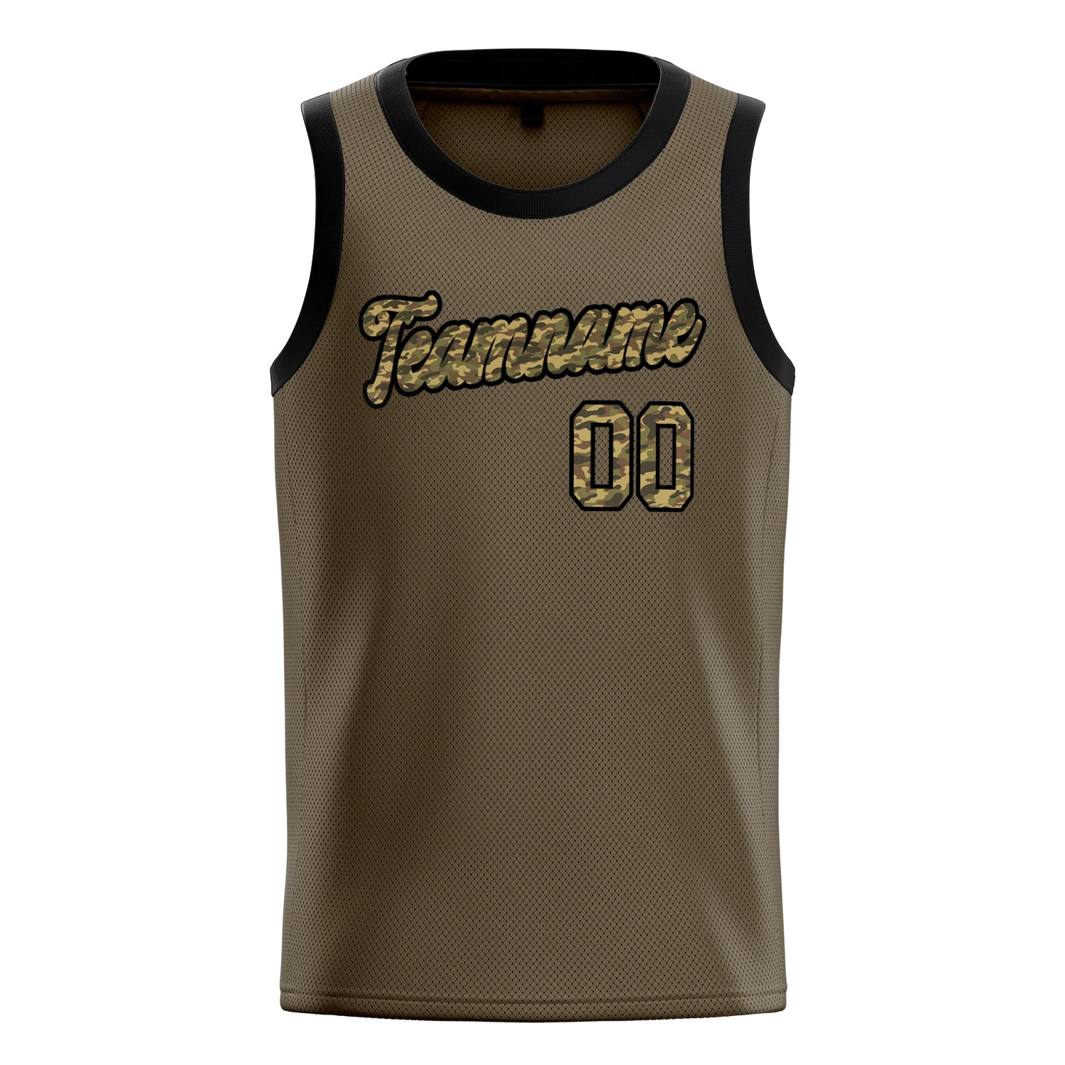 Personalized Olive & Camo Solid Color Basketball Jersey