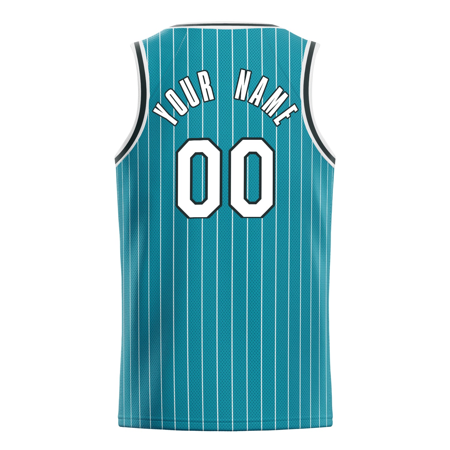 Personalized Teal & White Pinstripe Basketball Jersey