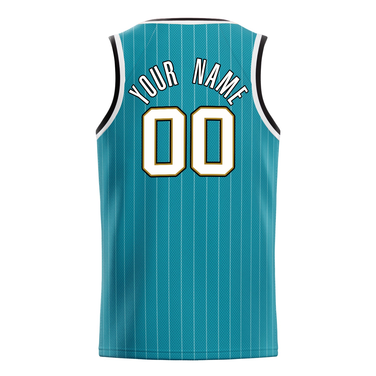 Personalized Teal & White Pinstripe Basketball Jersey
